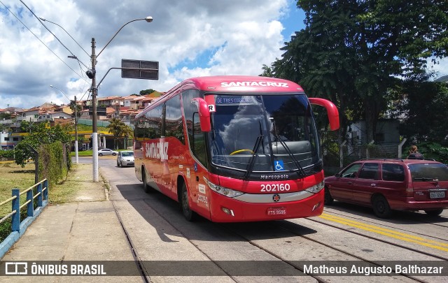 Viação Santa Cruz 202160 na cidade de Bragança Paulista, São Paulo, Brasil, por Matheus Augusto Balthazar. ID da foto: 7597661.