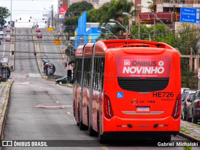 Auto Viação Redentor HE726 na cidade de Curitiba, Paraná, Brasil, por Gabriel Michalski. ID da foto: 7595707.