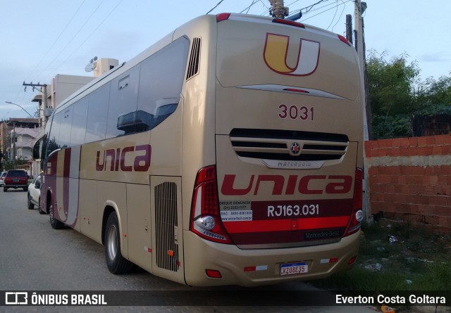 Transportes Única Petrópolis RJ 163.031 na cidade de Piúma, Espírito Santo, Brasil, por Everton Costa Goltara. ID da foto: 7600581.