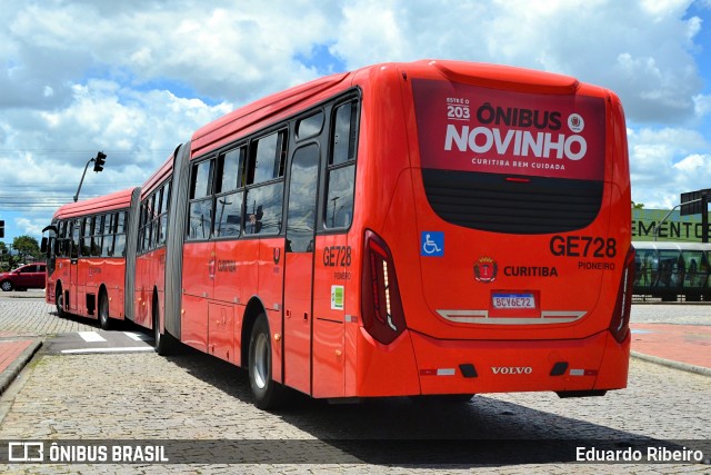 Viação Cidade Sorriso GE728 na cidade de Curitiba, Paraná, Brasil, por Eduardo Ribeiro. ID da foto: 7598380.