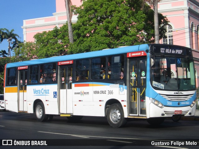 Expresso Vera Cruz 366 na cidade de Recife, Pernambuco, Brasil, por Gustavo Felipe Melo. Número da foto: #7602450.