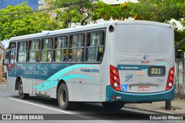 Viação Grande Vitória 7260 na cidade de Vitória, Espírito Santo, Brasil, por Eduardo Ribeiro. ID da foto: 7604740.