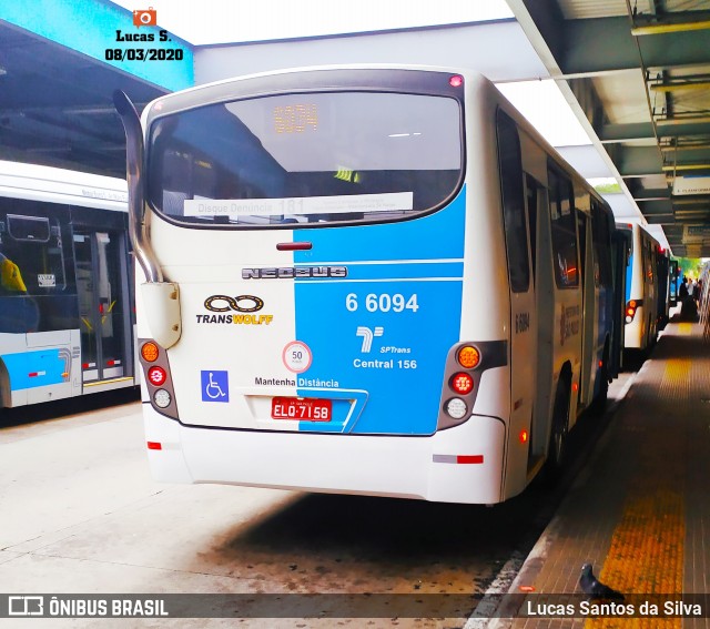 Transwolff Transportes e Turismo 6 6094 na cidade de São Paulo, São Paulo, Brasil, por Lucas Santos da Silva. Número da foto: #7604847.