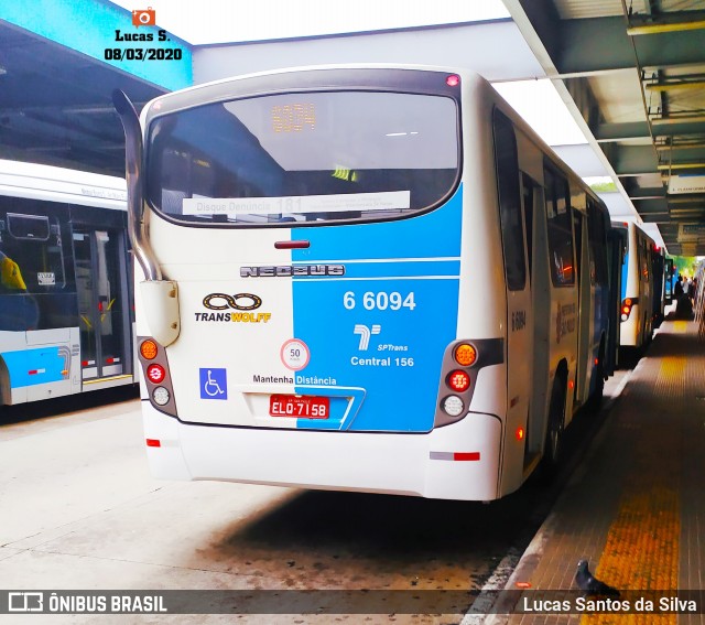 Transwolff Transportes e Turismo 6 6094 na cidade de São Paulo, São Paulo, Brasil, por Lucas Santos da Silva. ID da foto: 7604847.