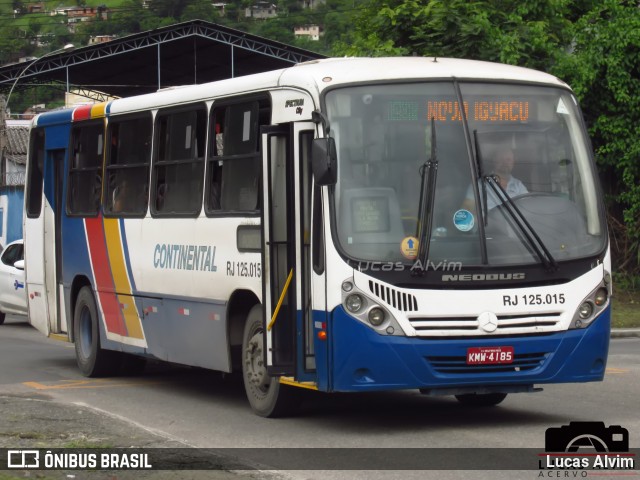 Empresa de Transportes Continental RJ 125.015 na cidade de Nova Iguaçu, Rio de Janeiro, Brasil, por Lucas Alvim. ID da foto: 7609653.