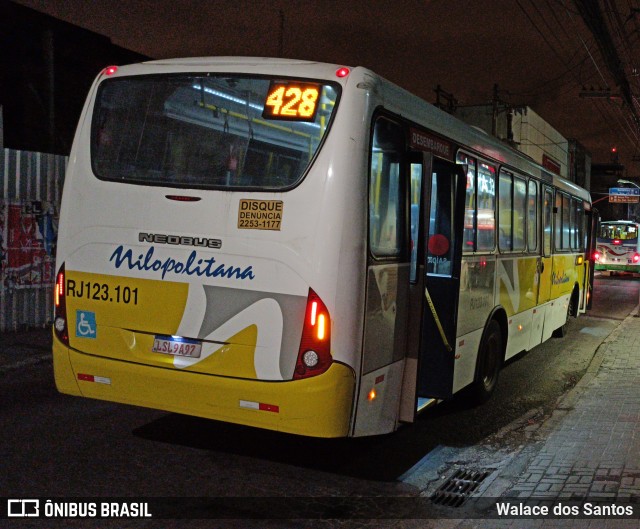 Viação Nilopolitana RJ 123.101 na cidade de Nilópolis, Rio de Janeiro, Brasil, por Walace dos Santos. ID da foto: 7610313.