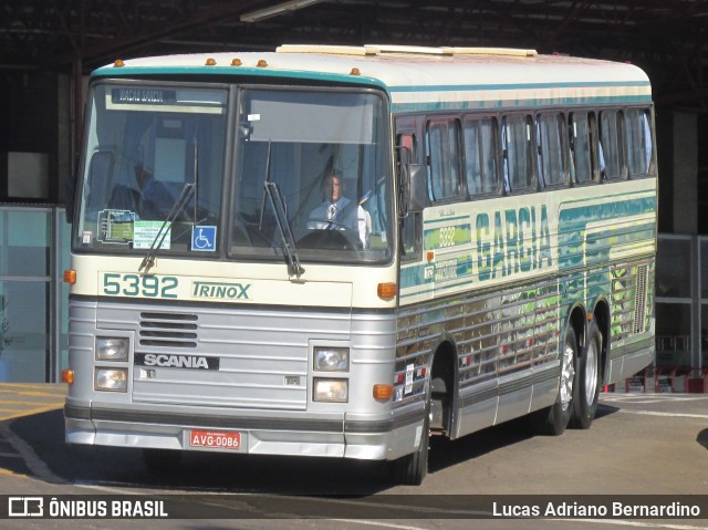 Viação Garcia 5392 na cidade de Londrina, Paraná, Brasil, por Lucas Adriano Bernardino. Número da foto: #7610301.