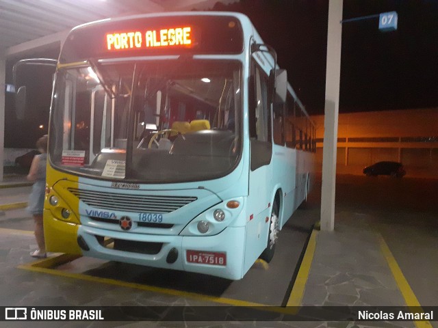 VIMSA - Viação Montenegro S.A. 18039 na cidade de Montenegro, Rio Grande do Sul, Brasil, por Nicolas Amaral. Número da foto: #7611585.