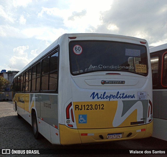 Viação Nilopolitana RJ 123.012 na cidade de Nilópolis, Rio de Janeiro, Brasil, por Walace dos Santos. Número da foto: #7611505.