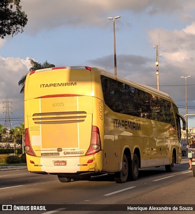 Viação Itapemirim 60025 na cidade de Vitória, Espírito Santo, Brasil, por Henrique Alexandre de Souza. ID da foto: 7616706.