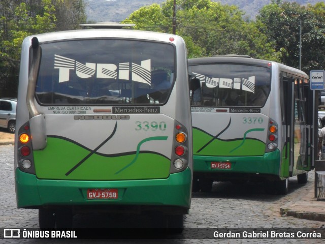 Turin Transportes 3390 na cidade de Ouro Preto, Minas Gerais, Brasil, por Gerdan Gabriel Bretas Corrêa. Número da foto: #7616040.