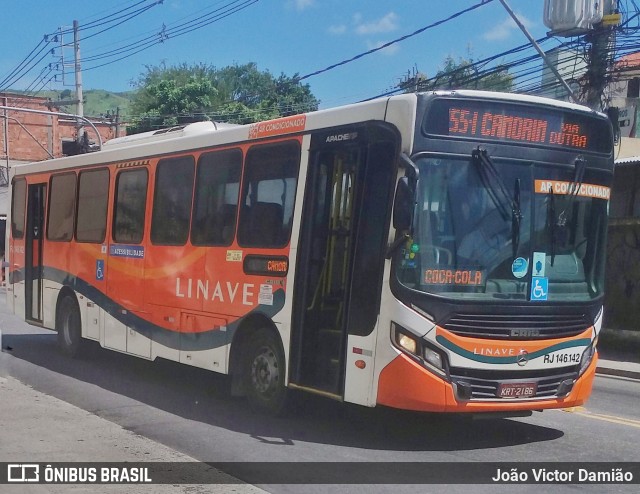 Linave Transportes RJ 146.142 na cidade de Rio de Janeiro, Rio de Janeiro, Brasil, por João Victor Damião. ID da foto: 7615645.