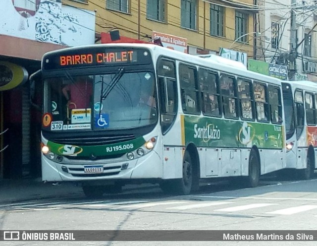 Viação Santa Luzia RJ 195.008 na cidade de Barra do Piraí, Rio de Janeiro, Brasil, por Matheus Martins da Silva. ID da foto: 7615168.