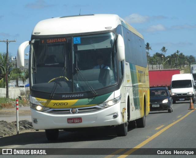 Empresa Gontijo de Transportes 7080 na cidade de Feira de Santana, Bahia, Brasil, por Carlos  Henrique. ID da foto: 7615634.