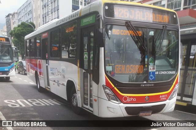 Auto Viação Alpha A48075 na cidade de Rio de Janeiro, Rio de Janeiro, Brasil, por João Victor Damião. ID da foto: 7620631.