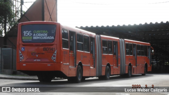 Transporte Coletivo Glória BD141 na cidade de Curitiba, Paraná, Brasil, por Lucas Weber Calizario. Número da foto: #7618330.