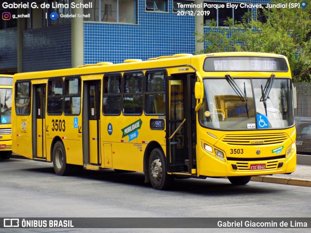 Auto Ônibus Três Irmãos 3503 na cidade de Jundiaí, São Paulo, Brasil, por Gabriel Giacomin de Lima. Número da foto: #7620332.