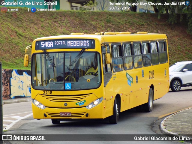 Viação Jundiaiense 2218 na cidade de Jundiaí, São Paulo, Brasil, por Gabriel Giacomin de Lima. ID da foto: 7620293.