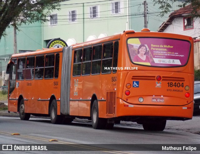 Viação Santo Ângelo 18404 na cidade de Curitiba, Paraná, Brasil, por Matheus Felipe. ID da foto: 7618392.