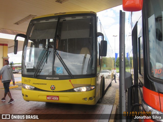 Viação Itapemirim 8657 na cidade de Cordeirópolis, São Paulo, Brasil, por Jonathan Silva. ID da foto: 7621698.