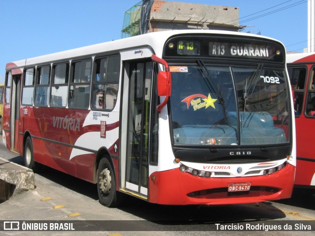 Viação Vitória 7092 na cidade de Vitória da Conquista, Bahia, Brasil, por Tarcisio Rodrigues da Silva. ID da foto: 7621850.