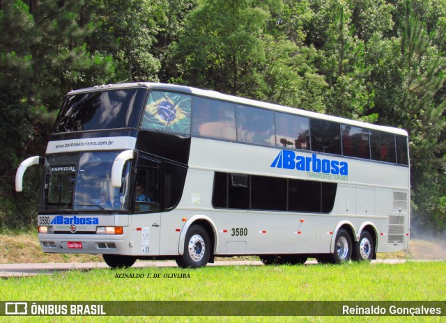 Barbosa Transportes e Turismo 3580 na cidade de Irani, Santa Catarina, Brasil, por Reinaldo Gonçalves. ID da foto: 7622698.