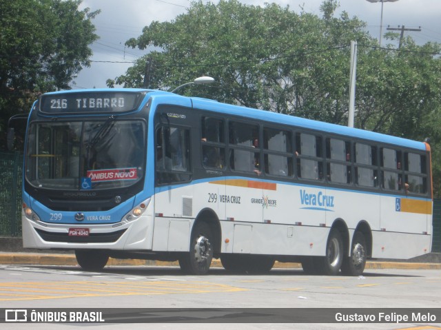 Expresso Vera Cruz 299 na cidade de Recife, Pernambuco, Brasil, por Gustavo Felipe Melo. ID da foto: 7576469.