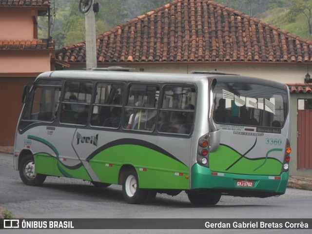 Turin Transportes 3360 na cidade de Ouro Preto, Minas Gerais, Brasil, por Gerdan Gabriel Bretas Corrêa. Número da foto: #7624684.