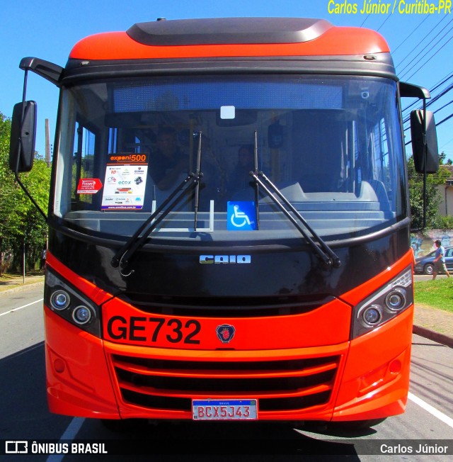 Viação Cidade Sorriso GE732 na cidade de Curitiba, Paraná, Brasil, por Carlos Júnior. ID da foto: 7628776.