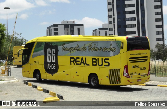 Expresso Real Bus 0210 na cidade de Campina Grande, Paraíba, Brasil, por Felipe Gonzalez. ID da foto: 7630679.