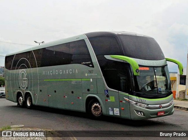 Viação Garcia 7877 na cidade de Ponta Grossa, Paraná, Brasil, por Bruny Prado. ID da foto: 7633585.