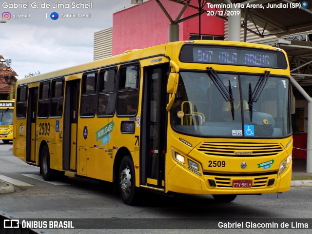 Viação Jundiaiense 2509 na cidade de Jundiaí, São Paulo, Brasil, por Gabriel Giacomin de Lima. Número da foto: #7635495.