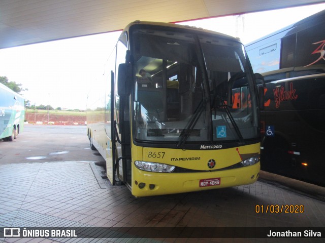Viação Itapemirim 8657 na cidade de Uberaba, Minas Gerais, Brasil, por Jonathan Silva. Número da foto: #7633687.