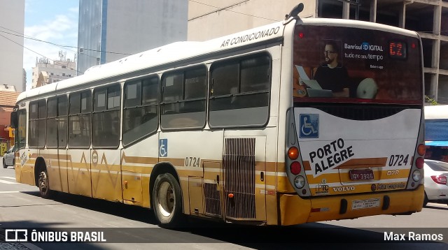 Companhia Carris Porto-Alegrense 0724 na cidade de Porto Alegre, Rio Grande do Sul, Brasil, por Max Ramos. ID da foto: 7636925.