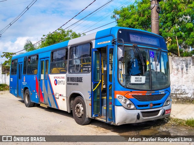 BR Mobilidade Baixada Santista 7302 na cidade de São Vicente, São Paulo, Brasil, por Adam Xavier Rodrigues Lima. ID da foto: 7639740.