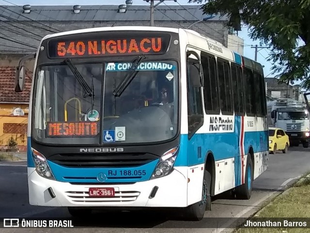 Viação Nossa Senhora da Penha RJ 188.055 na cidade de Mesquita, Rio de Janeiro, Brasil, por Jhonathan Barros. ID da foto: 7642071.