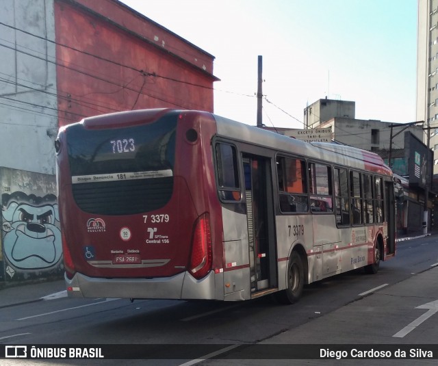 Viação Metrópole Paulista - Zona Sul 7 3379 na cidade de São Paulo, São Paulo, Brasil, por Diego Cardoso da Silva. ID da foto: 7643703.