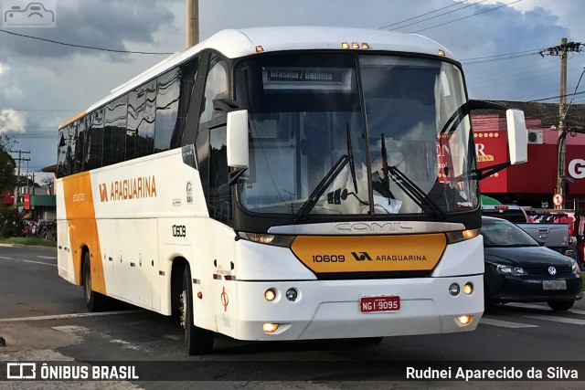 Viação Araguarina 10609 na cidade de Goiânia, Goiás, Brasil, por Rudnei Aparecido da Silva. Número da foto: #7646175.