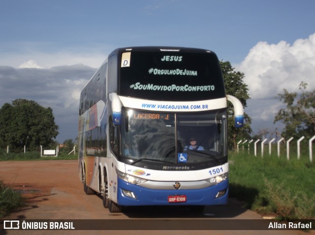 Viação Juína 1501 na cidade de Cáceres, Mato Grosso, Brasil, por Allan Rafael. ID da foto: 7646813.