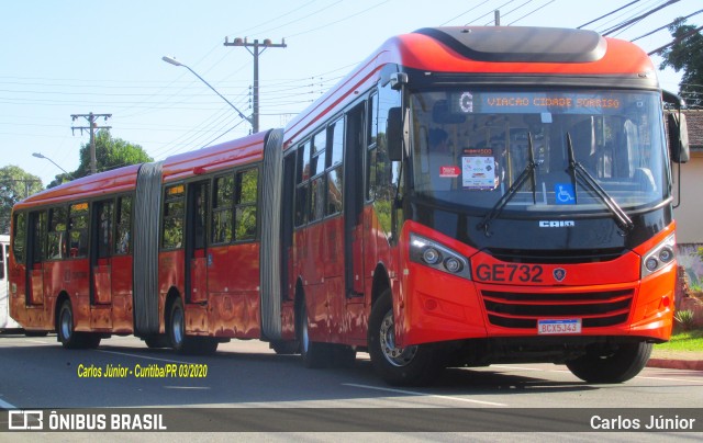 Viação Cidade Sorriso GE732 na cidade de Curitiba, Paraná, Brasil, por Carlos Júnior. ID da foto: 7645527.