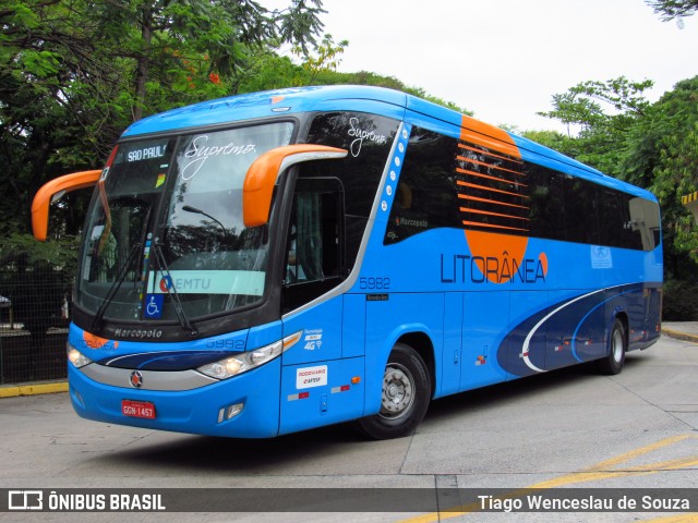 Litorânea Transportes Coletivos 5982 na cidade de São Paulo, São Paulo, Brasil, por Tiago Wenceslau de Souza. Número da foto: #7647907.