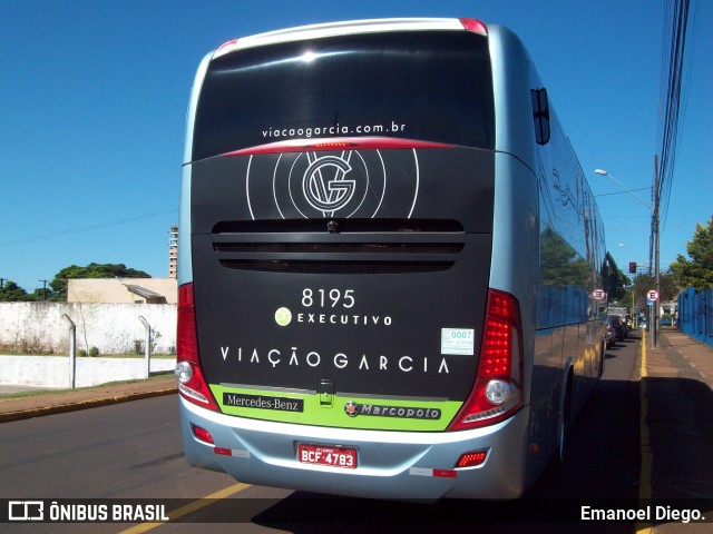 Viação Garcia 8195 na cidade de Apucarana, Paraná, Brasil, por Emanoel Diego.. Número da foto: #7646985.