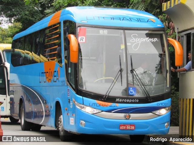 Litorânea Transportes Coletivos 5102 na cidade de São Paulo, São Paulo, Brasil, por Rodrigo  Aparecido. Número da foto: #7650255.