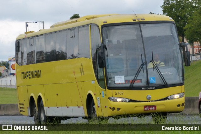 Viação Itapemirim 5707 na cidade de Caçapava, São Paulo, Brasil, por Everaldo Bordini. ID da foto: 7651271.