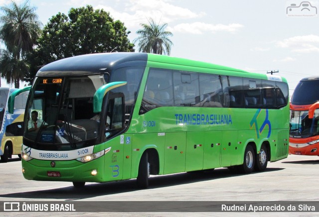 Transbrasiliana Transportes e Turismo 51001 na cidade de Goiânia, Goiás, Brasil, por Rudnei Aparecido da Silva. ID da foto: 7650719.