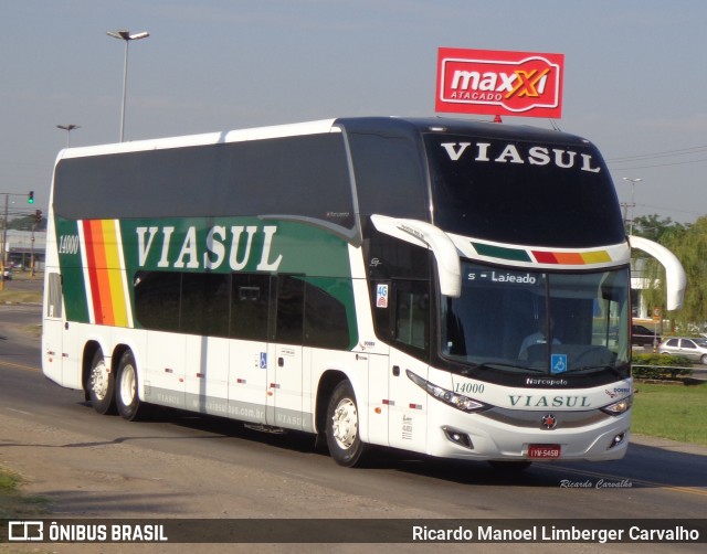 Viasul - Auto Viação Venâncio Aires 14000 na cidade de Santa Cruz do Sul, Rio Grande do Sul, Brasil, por Ricardo Manoel Limberger Carvalho. ID da foto: 7651458.