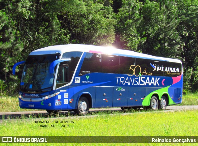 Trans Isaak Turismo 1401 na cidade de Irani, Santa Catarina, Brasil, por Reinaldo Gonçalves. ID da foto: 7649734.