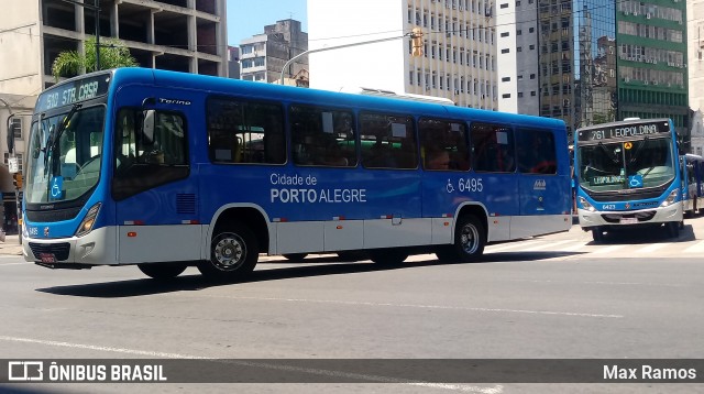 Nortran Transportes Coletivos 6495 na cidade de Porto Alegre, Rio Grande do Sul, Brasil, por Max Ramos. ID da foto: 7651061.