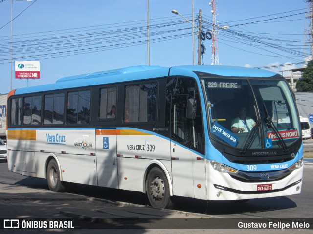 Expresso Vera Cruz 309 na cidade de Jaboatão dos Guararapes, Pernambuco, Brasil, por Gustavo Felipe Melo. ID da foto: 7656032.