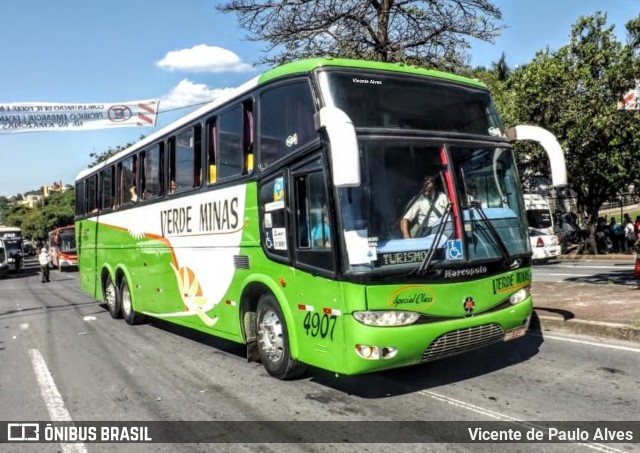 Viação Verde Minas 4907 na cidade de Belo Horizonte, Minas Gerais, Brasil, por Vicente de Paulo Alves. ID da foto: 7654645.